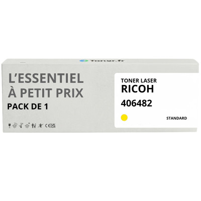 Toner compatible Ricoh 406482 Jaune - L'Essentiel à Petit Prix
