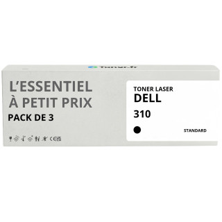 Pack de 3 toners compatibles Dell 310 Noirs - L'Essentiel à Petit Prix
