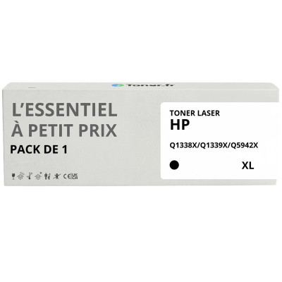 Pack de 2 toners compatibles HP Q1338X/Q1339X/Q5942X XL Noirs - L'Essentiel à Petit Prix