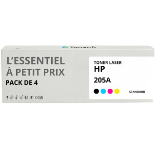 Pack de 4 toners compatibles HP 205A Noir et couleurs - L'Essentiel à Petit Prix