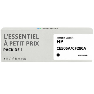 Pack de 3 toners compatibles HP CE505A/CF280A Noirs - L'Essentiel à Petit Prix