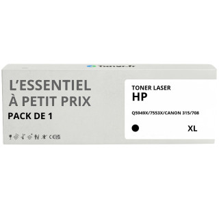 Pack de 3 toners compatibles HP Q5949X/7553X/Canon 315/708 XL Noirs - L'Essentiel à Petit Prix