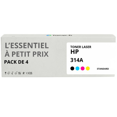 Pack de 4 toners compatibles HP 314A Noir et couleurs - L'Essentiel à Petit Prix