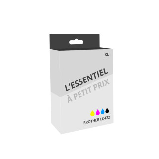 Pack de 4 cartouches d'encre compatibles Brother LC422 Noir et couleurs