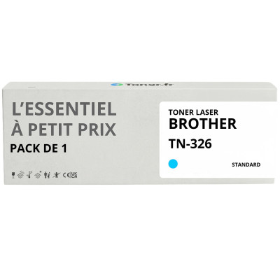 Toner compatible Brother TN-326 Cyan - L'Essentiel à Petit Prix
