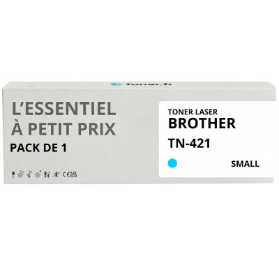 Toner compatible Brother TN-421 Cyan - L'Essentiel à Petit Prix