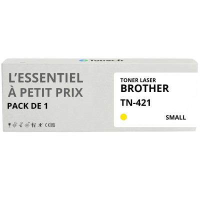 Toner compatible Brother TN-421 Jaune - L'Essentiel à Petit Prix