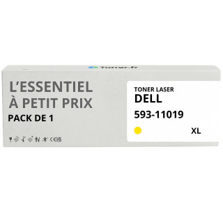 Toner compatible Dell 593-11019 XL Jaune - L'Essentiel à Petit Prix