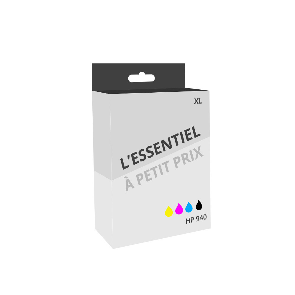 Pack de 4 cartouches d'encre compatibles HP 940 XL Noir et couleurs