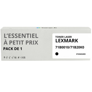 Toner compatible Lexmark 71B0010/71B20K0 Noir - L'Essentiel à Petit Prix