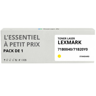 Toner compatible Lexmark 71B0040/71B20Y0 Jaune - L'Essentiel à Petit Prix