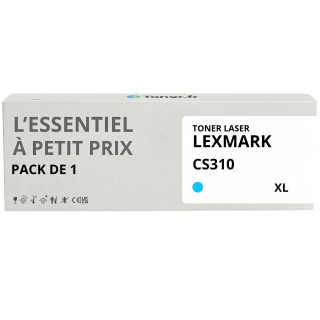 Toner compatible Lexmark CS310 XL Cyan - L'Essentiel à Petit Prix