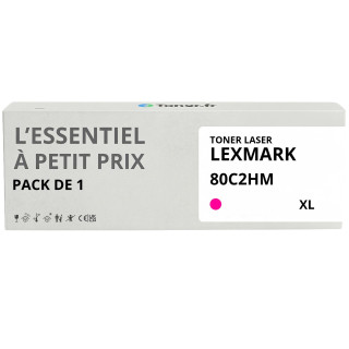 Toner compatible Lexmark 80C2HM XL Magenta - L'Essentiel à Petit Prix