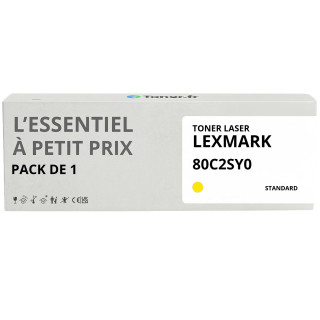 Toner compatible Lexmark 80C2SY0 Jaune - L'Essentiel à Petit Prix