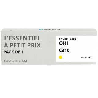 Toner compatible OKI C310 Jaune - L'Essentiel à Petit Prix