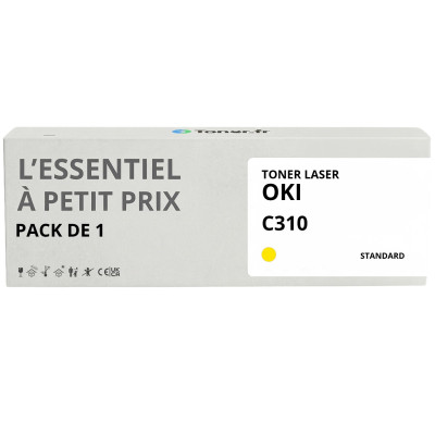 Toner compatible OKI C310 Jaune - L'Essentiel à Petit Prix