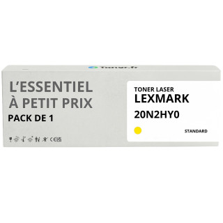 Toner compatible Lexmark 20N2HY0 Jaune - L'Essentiel à Petit Prix