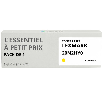 Toner compatible Lexmark 20N2HY0 Jaune - L'Essentiel à Petit Prix