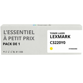 Toner compatible Lexmark C3220Y0 Jaune - L'Essentiel à Petit Prix