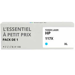 Toner compatible HP 117X XL Cyan - L'Essentiel à Petit Prix