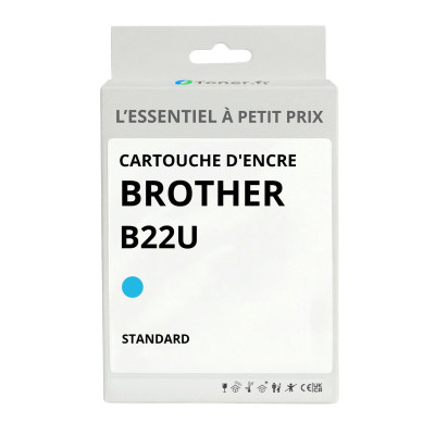 Cartouche d'encre compatible Brother B22U Cyan - L'Essentiel à Petit Prix