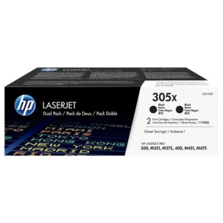 Pack de 2 toners HP 305 XL Noirs