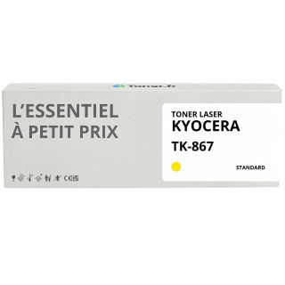 Toner compatible Kyocera TK-867 Jaune - L'Essentiel à Petit Prix