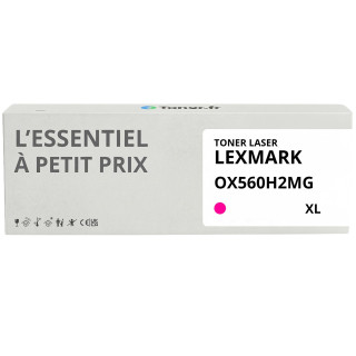 Toner compatible Lexmark OX560H2MG XL Magenta - L'Essentiel à Petit Prix
