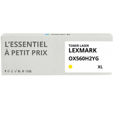 Toner compatible Lexmark OX560H2YG XL Jaune - L'Essentiel à Petit Prix