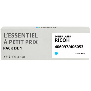 Toner compatible Ricoh 406097/406053 Cyan - L'Essentiel à Petit Prix