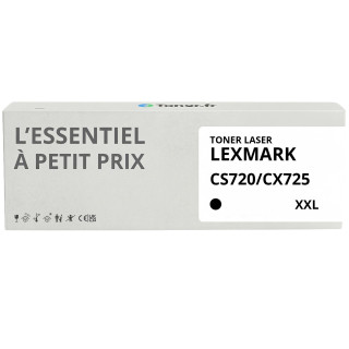 Toner compatible Lexmark CS720/CX725 Noir - L'Essentiel à Petit Prix
