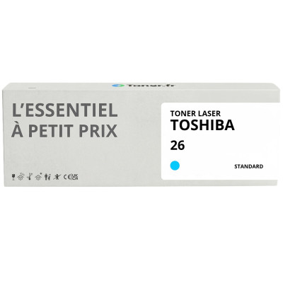 Toner compatible Toshiba 26 Cyan - L'Essentiel à Petit Prix