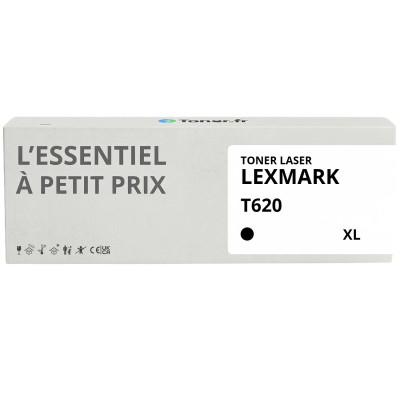 Toner compatible Lexmark T620 XL Noir - L'Essentiel à Petit Prix