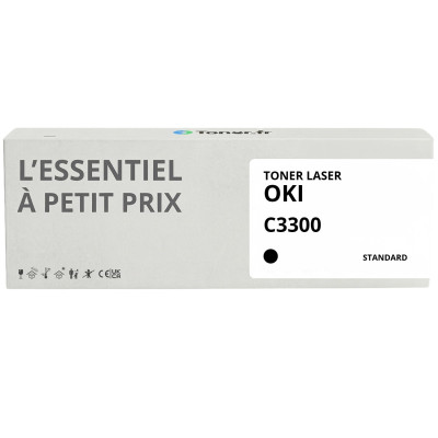 Toner compatible OKI C3300 Noir - L'Essentiel à Petit Prix