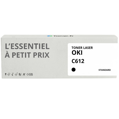 Toner compatible OKI C612 Noir - L'Essentiel à Petit Prix