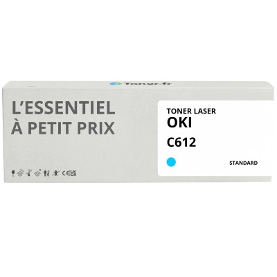 Toner compatible OKI C612 Cyan - L'Essentiel à Petit Prix