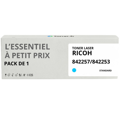Toner compatible Ricoh 842257/842253 Cyan - L'Essentiel à Petit Prix
