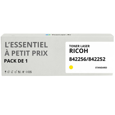 Toner compatible Ricoh 842256/842252 Jaune - L'Essentiel à Petit Prix